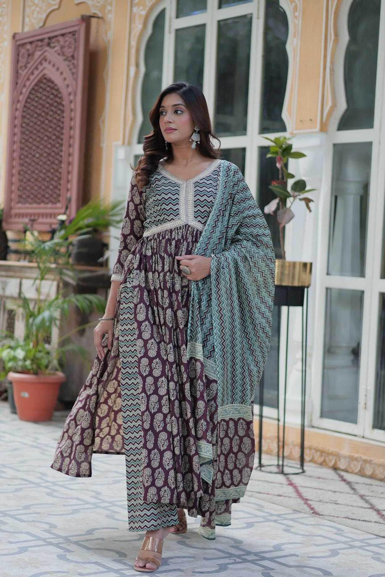 Cotton Long Gown With Pant for Stylish Comfort Wear - MYLUXURY LANE ENTERPRISE